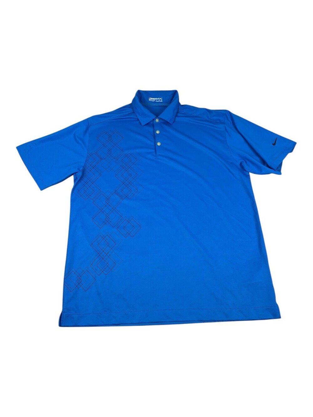 Nike Golf Fit Dry Golf Polo Short Sleeve, Blue w/ Geometric Print, Men's Size L